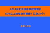 2021河北专接本录取率增长50%以上的专业有哪些？汇总24个！