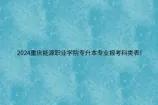 2024重庆能源职业学院专升本专业报考科类表