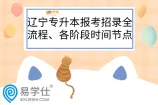 辽宁专升本报考招录全流程、各阶段时间节点