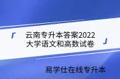 云南专升本答案2022大学语文和高数试卷