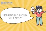 2023湖南外国语职业学院专升本概率28%
