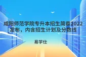 咸阳师范学院专升本招生简章2022发布，内含招生计划及分数线