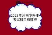 2023年河南专升本考试科目有哪些？专业基础考试课程