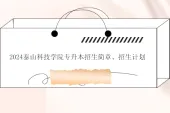2024泰山科技学院专升本招生简章、招生计划、自荐生考试科目