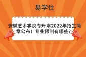 安徽艺术学院专升本2022年招生简章公布！专业限制有哪些？