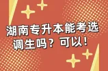 湖南专升本能考选调生吗？可以！