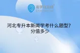 河北专升本新闻学考什么题型？分值多少