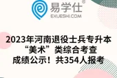2023年河南退役士兵专升本“美术”类综合考查成绩公示！共354人报考