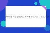 2024山东外事职业大学专升本招生简章、招生计划、自荐报名时间