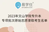 2023年文山学院专升本专项批次原始志愿录取考生名单