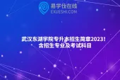 武汉东湖学院专升本招生简章2023！含招生专业及考试科目