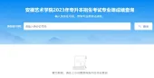 2023年安徽艺术学院专升本专业课成绩查询开启啦！