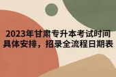 2023年甘肃专升本考试时间具体安排，招录全流程日期表