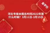 河北专接本报名时间2022年是什么时候？3月11日-3月15日