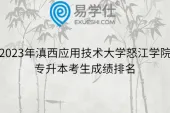 2023年滇西应用技术大学怒江学院专升本考生成绩排名