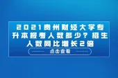 2021贵州财经大学专升本报考人数多少？招生人数同比增长2倍