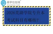 2026芜湖学院专升本考试科目有哪些？