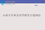 山西专升本音乐学招生计划2025