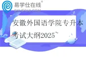 安徽外国语学院专升本考试大纲2025~