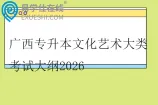 广西专升本文化艺术大类考试大纲2026