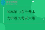 2026年山东专升本大学语文考试大纲
