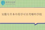 安徽专升本中药学可以考哪些学校2025