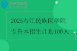 2025右江民族医学院专升本招生计划100人
