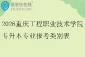 2026年重庆工程职业技术学院专升本专业报考类别表