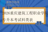 2026重庆建筑工程职业学院专升本考试科类表