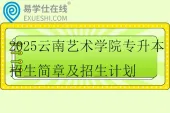 2025云南艺术学院专升本招生简章及招生计划