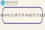2026年天津专升本招生计划表