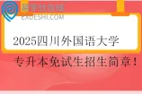 2025四川外国语大学专升本免试生招生简章