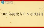 2026年河北专升本考试科目