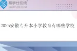 2025安徽专升本小学教育有哪些学校？考哪些科目？