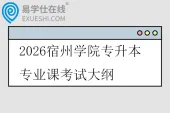 2026宿州学院专升本专业课考试大纲