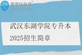 武汉东湖学院专升本2025招生简章