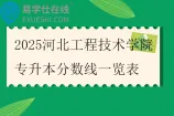 2025河北工程技术学院专升本分数线一览表