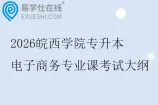 2026皖西学院专升本电子商务专业课考试大纲