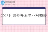 2026甘肃专升本专业对照表