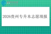 2026贵州专升本志愿填报时间及填报规则