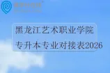 黑龙江艺术职业学院专升本专业对接表2026