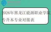 2026年黑龙江能源职业学院专升本专业对接表