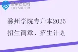 滁州学院专升本2025招生简章、招生计划