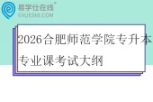 2026合肥师范学院专升本专业课考试大纲