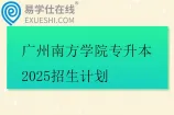 广州南方学院专升本2025招生计划