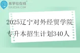 2025辽宁对外经贸学院专升本招生计划340人