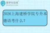 2026上海建桥学院专升本德语考什么？