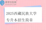 2025西藏民族大学专升本招生简章