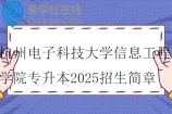 杭州电子科技大学信息工程学院专升本2025招生简章 招生计划1200