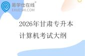 2026年甘肃专升本计算机考试大纲